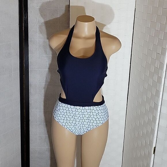 GABI NAVY SCALE PRINT ONE-PIECE SWIMSUIT - Picture 9 of 15